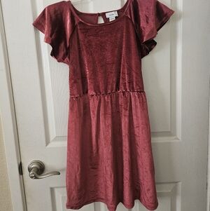 Old Navy Velvet Kids Dress in Deep Red